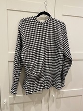 H&M Trend Conscious Exclusive Bluse Karo Schwarz Weiß L / 46 *neuwertig