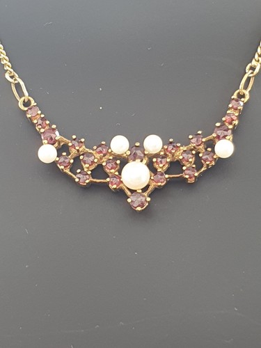 Granatcollier 333 gold und - granatcollier, in