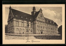Jena, Ansichtskarte, Frontansicht des Gymnasiums 