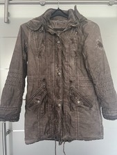 S‘questo Parka, Jacke mit abn. Kapuze, Schlamm, Taupe, Vintage,  Gr. 40 ❣️