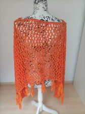 New Collection - Poncho Häkelstola orange - made in Italy
