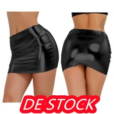 Damen lack leder minirock kurz - damen~lack,