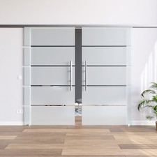SlimLine SoftStop Glas Schiebetür 2-flügelig BP1-AS-DPL