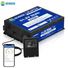 48V 50Ah BluetoothLithium Batterie LiFePO4 Akku mit Monitor BMS Wohnmobil RV