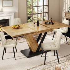 120-160*75cm Ausziehbarer Esstisch Esszimmertisch Küchentisch Teleskoptisch Holz