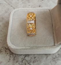 Damen Ring Golden Zirkonia "Provokant" Größe 60 19mm Breite 8,4mm
