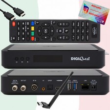 TiVuSat Karte UHD aktiviert + DIGIQuest Q60 Combo S2+T2 4K Receiver, 150 WiFi