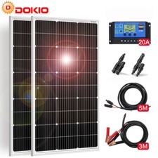 Dokio Solarpanel 12v 24v 100W 200W Solarmodul Kit für Batterie Wohnmobil Haus