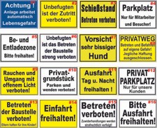 Hinweisschild Schilder