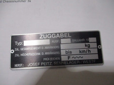 Typenschild schild josef peitz - typenschild,