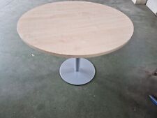 Runder Beistelltisch Ahorn Design Ø 100 cm mit runden Fuß Ø 50cm Silbergrau