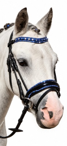 Trense luna leder lack - leder, strass