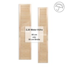 Lamellentüren Außenbereich 2,20m Fensterläden Outdoor Massivholz Garten Außentür