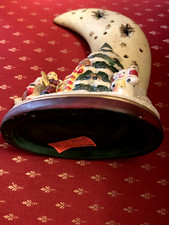 alter Teelichthalter Mond 17×12×9cm Weihnachten Porzellan Windlicht