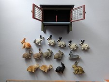 Schleich Figuren Tiere Hasen und Kaninchen 15 Stück sowie der passende Stall 