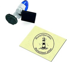 Geocachingstempel mit Nickname & Motiv Leuchtturm Geocaching Stempel Ø 24 mm