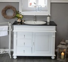 Waschtisch Granitsteinplatte Waschbeckenunterschrank Landhaus Badmöbel Rustikal