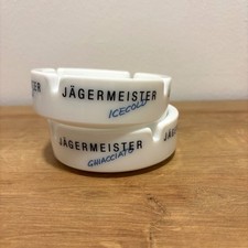 Jägermeister Aschenbecher Set 2 Stück Ø 12 cm Keramik Vintage 80er NOS