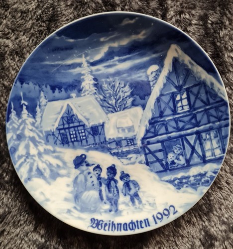 Weihnachtsteller echt kobalt - weihnachtsteller,