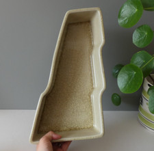 Vintage Ikebana Tablett Pflanzgefäß Standtopf asymmetrisch japanische Crackle Glasur