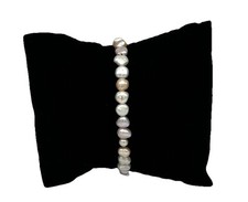 Armband, Süßwasserperlen, Gefärbt, 17 cm Umfang, Gummizug, 4-6 mm breit