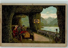 13147977 - Excelsior Pneumatic Automobil Fahrrad Lithographie AK Werbung Auto