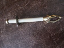 Vintage französcher Zuckergreifer goldfarbenes Metall und Bakelite, ca. 12,5 cm