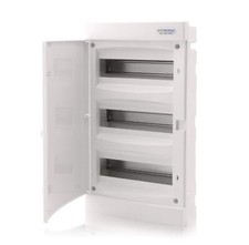 Sicherungskasten Unterputz IP40 Verteiler Gehäuse 3-reihig 36 Module weiße Tür