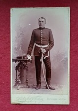 Kabinettfoto Soldat, Degen, Uniform Dürkheim a. M.