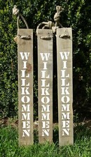 Xxl holz schild willkommen - holz-schild, "willkommen
