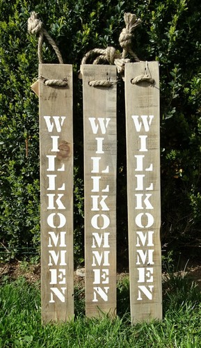 Xxl holz schild willkommen - xxl, "willkommen
