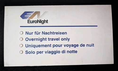 Zuglaufschild euronight nur - zuglaufschild,
