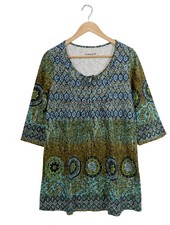 GREEN COTTON Tunikakleid Damen Kleid Gr. DE 38 khaki-blau-schwarz Casual-Look