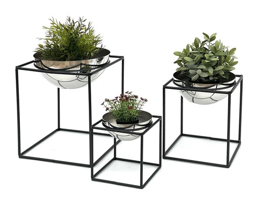 Blumenhocker metall mit - mit, topf