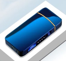 USB wiederaufladbares Feuerzeug, Lichtbogen , Metallic-blau , edel mit Ladekabel