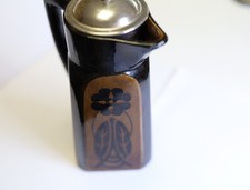 Seltene Keramik Jugendstil Kakao Kanne von Neureuther mit Siebdeckel, 22 cm   VL