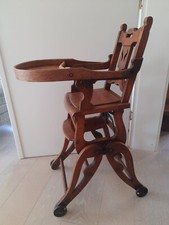 Original englischer Hochstuhl / Schaukelstuhl aus dem frühen 19. Jahrhundert 