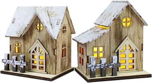 Holz weihnachtsdeko leuchthaus - holz,