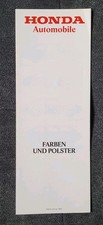 Honda Civic/Prelude/Accord/Quintet 1982 Farben/Polster Prospekt/brochure/folleto