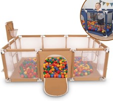 Großer Baby Laufstall beige