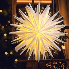 Weihnachtsstern beleuchtet Weihnachtsdeko 45cm Papier Stern Fenster LED