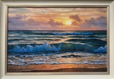 Meer Sonnenunterga Wellen