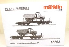 Märklin H0 48692 Set mit 2 DB-Schwerlastwagen mit LKW beladen, KK   Z23