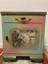   Super Rabatt! Design Kommode Massivholz  Retro Unikat Handarbeit 48x57x38 cm