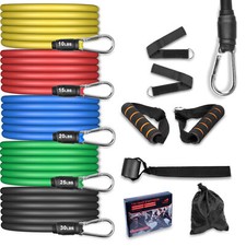 Himaly 11pcs Widerstandsbänder Gymnastikband Fitnessbänder Expander Set Yoga Neu