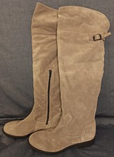 Tamaris Overknee Stiefel, Wildleder, Größe 40, grau, Flachabsatz, NP 100€