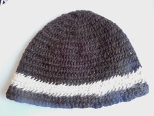 Naalbinding Nadelgebundene 100% Schurwolle Mütze/Kappe Umf.  58 braun