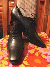 HÖGL Damen Schuhe Pumps Echtleder Schnürschuhe Größe 37,5-4,5 schwarz neuwertig