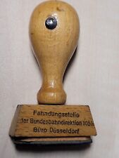 BAHNPOLIZEI STEMPEL FAHNDUNGSSTELLE BUNDESBAHNDIREKTION KÖLN BÜRO DÜSSELDORF