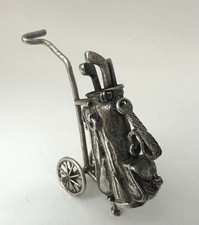 Miniatur Golfwagen Silber 835 mit Golfschlägern – 17,5 g – RKS Vintage